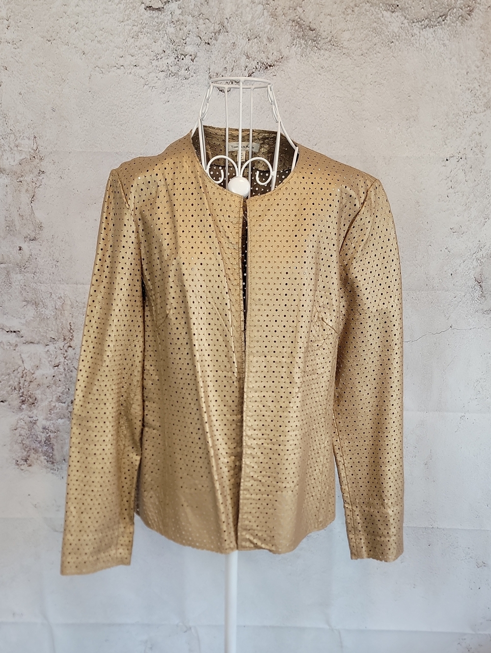 Yvonne & Marie Vintage Gold Leather Women's Jacket Blazer Size M